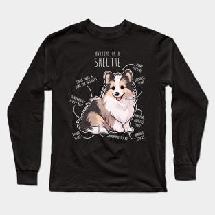 Sheltie Shetland Sheepdog Anatomy Long Sleeve T-Shirt